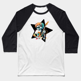 Musician Cat Star Baseball T-Shirt